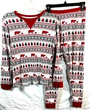 Target Men's Christmas Pajama Set – S | Festive Bear&Tree Print | 100% Cotton